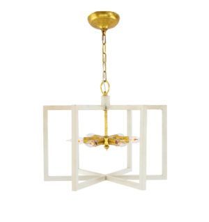 Aron 6 Light White and Gold Lantern- Lillian Home