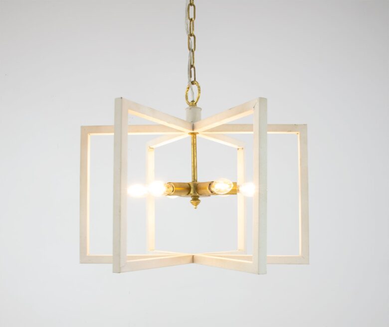 Aron 6 Light White and Gold Lantern- Lillian Home