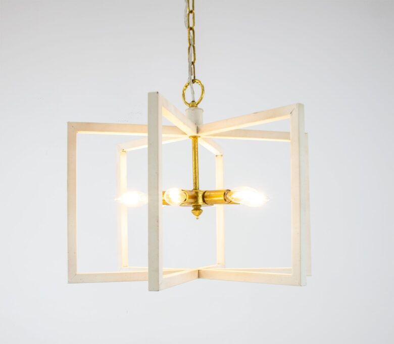 Aron 6 Light White and Gold Lantern- Lillian Home