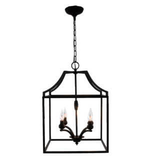 Delona 4 Light Black Lantern- Lillian Home