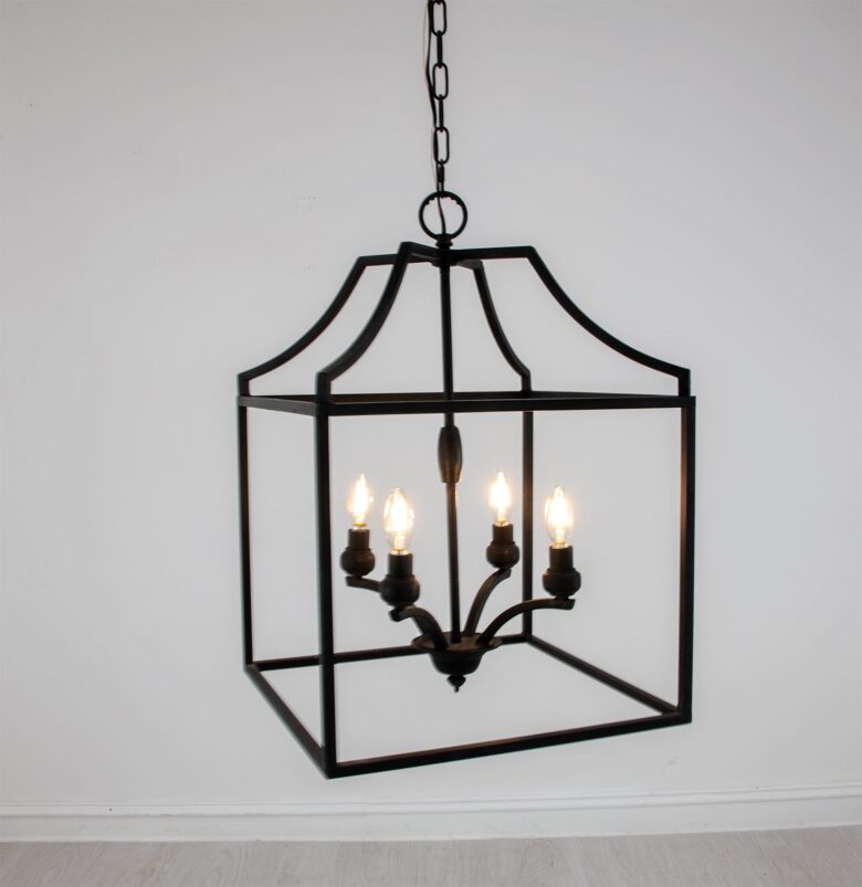 Delona 4 Light Black Lantern- Lillian Home