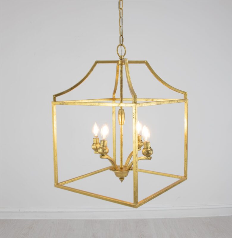 Delona 4 Light Gold Lantern- Lillian Home