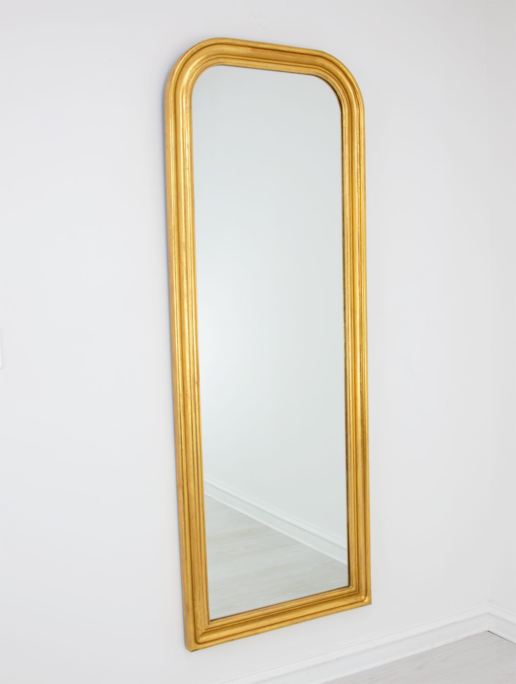 French 19th Century Gold Gilt Louis Philippe Mirror with Arched
