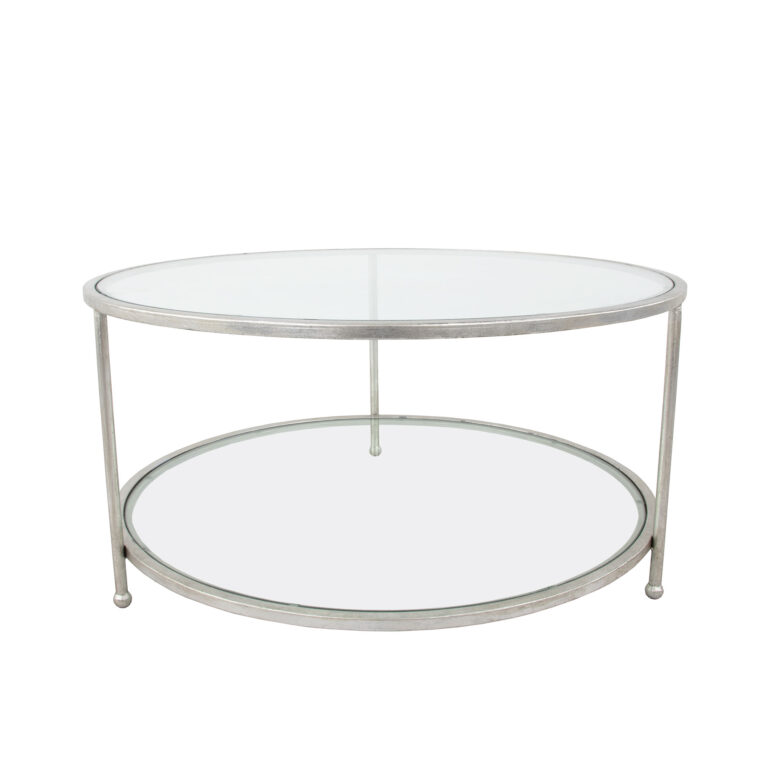 Lilia Silver Round Coffee Table- Lillian Home