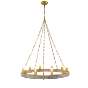 Malo Natural Oak & Gold Chandelier- Lillian Home