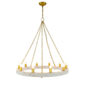 Malo White & Gold Chandelier- Lillian Home