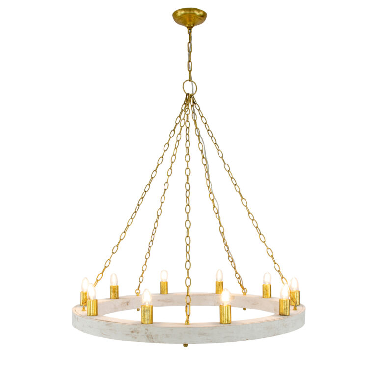 Malo White & Gold Chandelier- Lillian Home