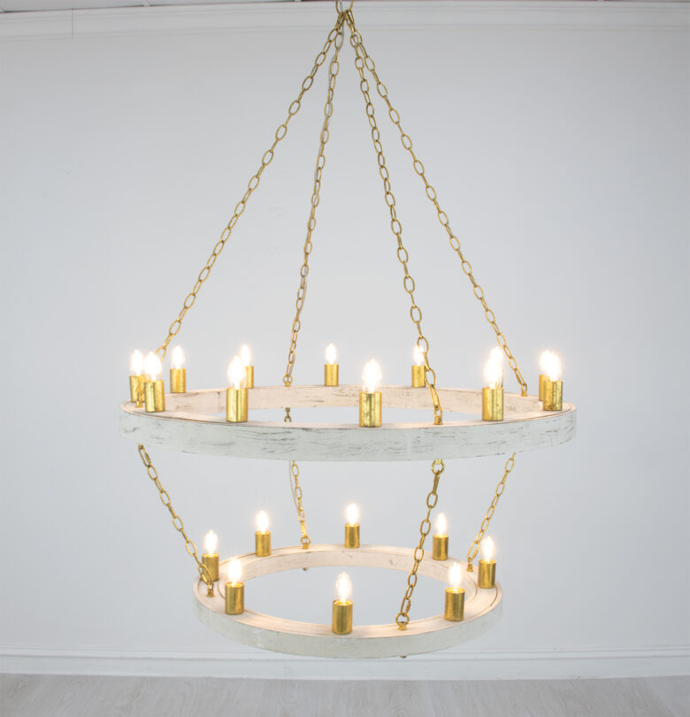 Maloz White & Gold Chandelier - Image 2