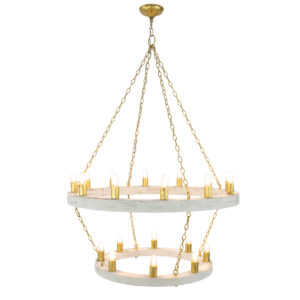 Maloz White & Gold Chandelier- Lillian Home