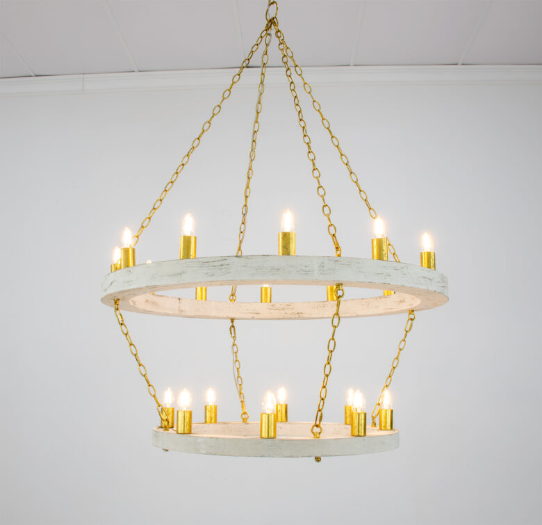 Maloz White & Gold Chandelier - Image 3