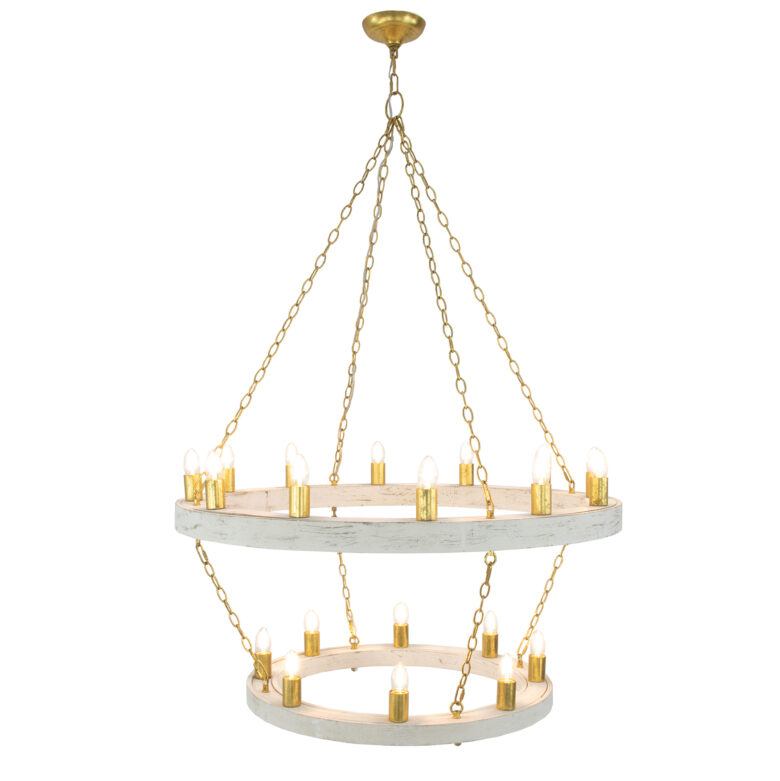 Maloz White & Gold Chandelier- Lillian Home