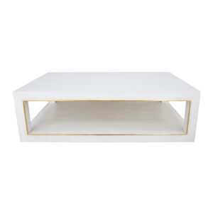 Odette White & Gold Coffee Table- Lillian Home