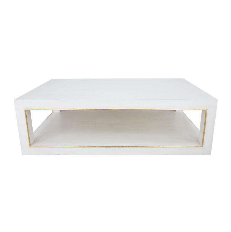 Odette White & Gold Coffee Table- Lillian Home