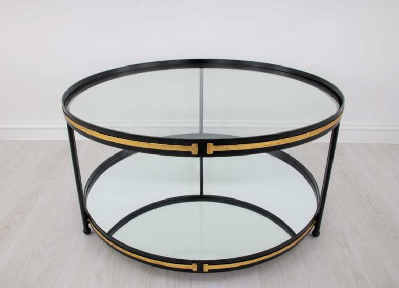 Tiffany Black & Gold Round Coffee Table - Image 2