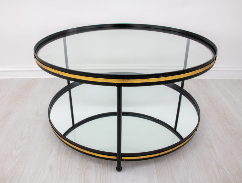 Tiffany Black & Gold Round Coffee Table - Image 5