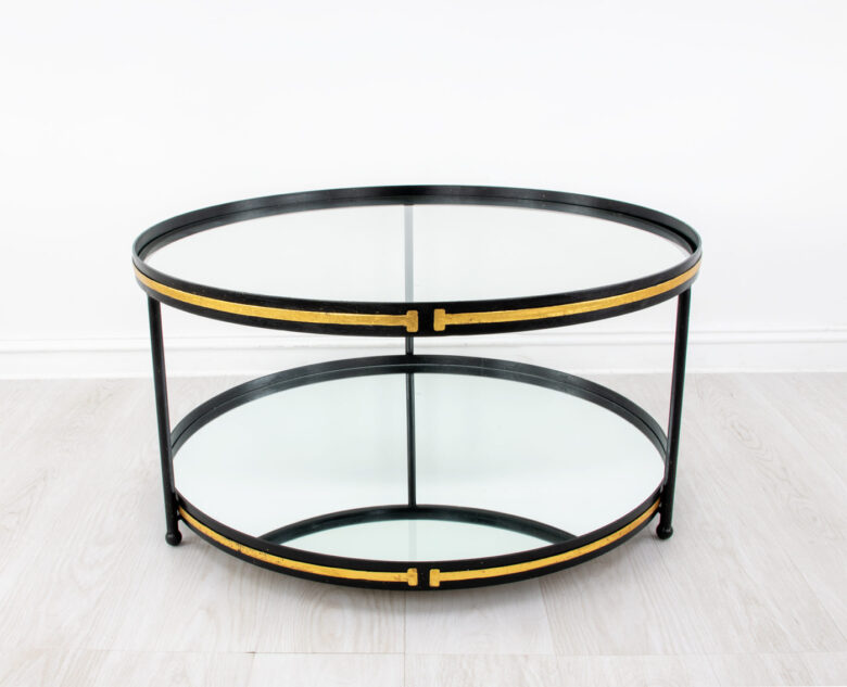 Tiffany Black & Gold Round Coffee Table - Image 6