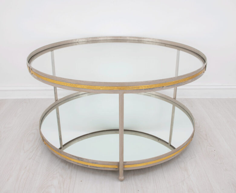 Tiffany Champagne & Gold Round Coffee Table - Image 3