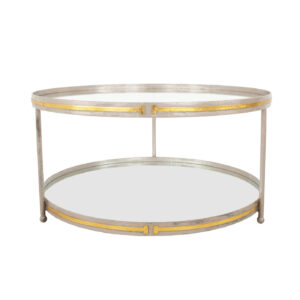 Tiffany Champagne & Gold Round Coffee Table- Lillian Home