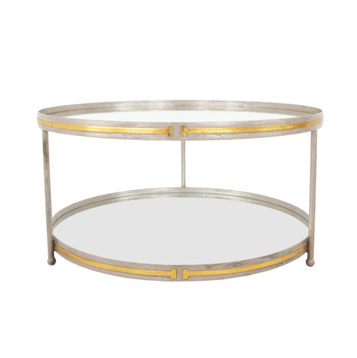 Tiffany Champagne & Gold Round Coffee Table- Lillian Home
