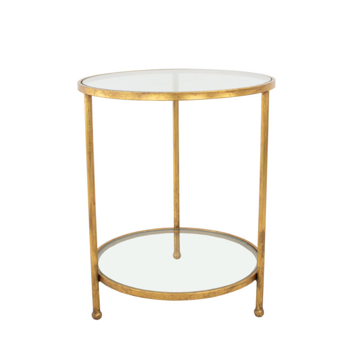 Lilia Gold Round Side Table- Lillian Home