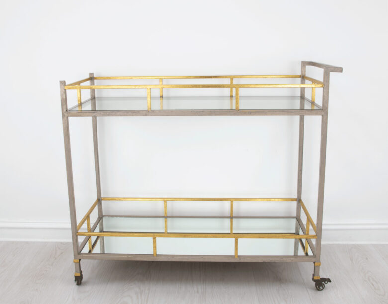 Melody Champagne & Gold Serving Cart - Image 7