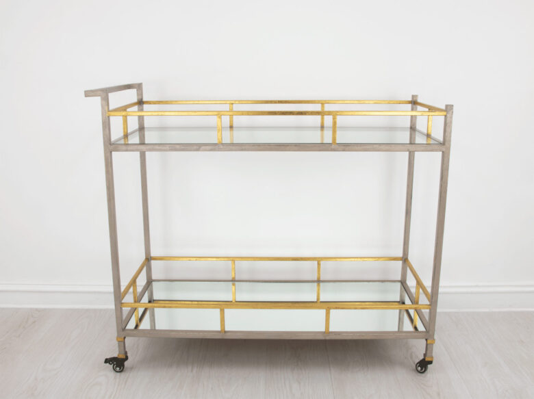 Melody Champagne & Gold Serving Cart - Image 2