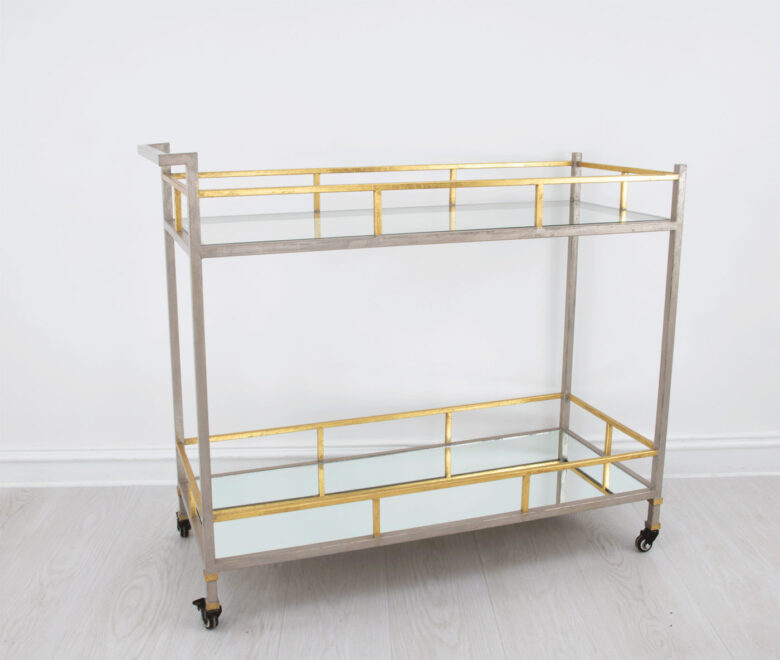 Melody Champagne & Gold Serving Cart - Image 4