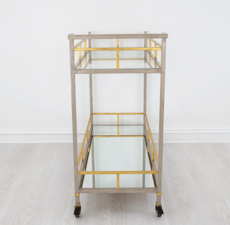 Melody Champagne & Gold Serving Cart - Image 6