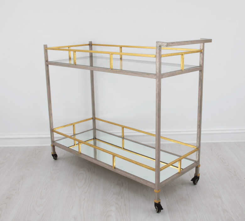 Melody Champagne & Gold Serving Cart - Image 5