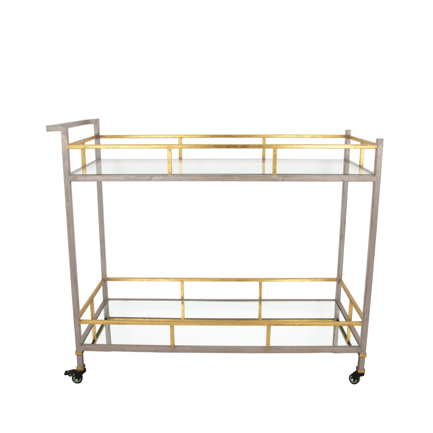 Melody Champagne & Gold Serving Cart- Lillian Home
