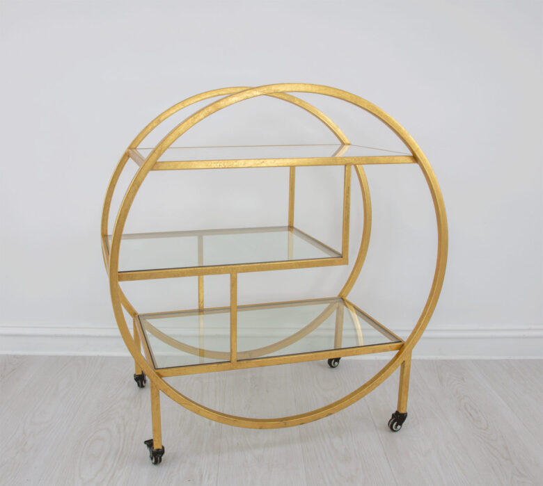 Milo Round Gold Bar Cart - Image 8