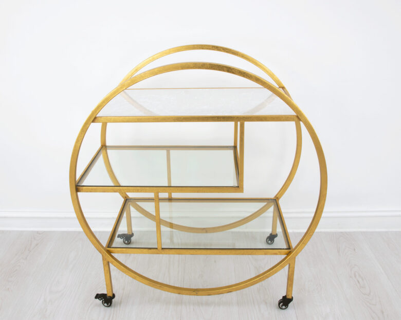 Milo Round Gold Bar Cart - Image 5