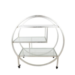 Milo Round Silver Bar Cart- Lillian Home