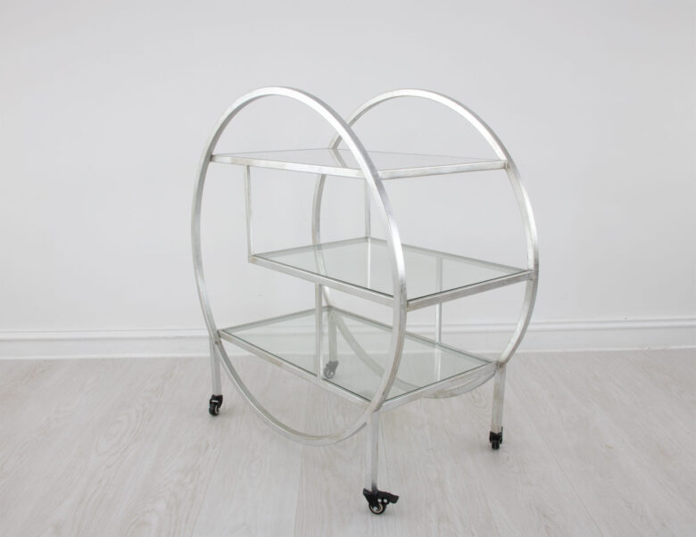 Milo Round Silver Bar Cart - Image 7