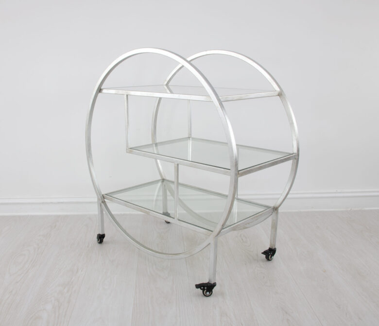 Milo Round Silver Bar Cart - Image 8