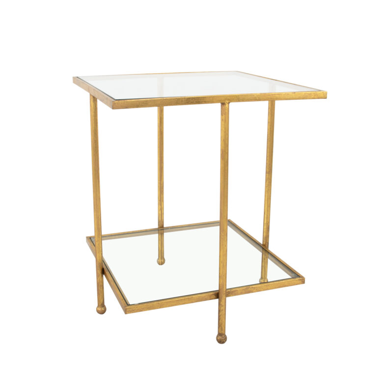 Romana Gold Square Side Table- Lillian Home