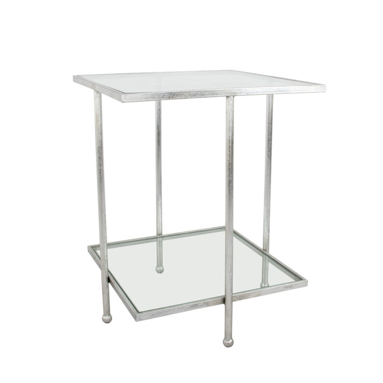 Romana Silver Square Side Table- Lillian Home