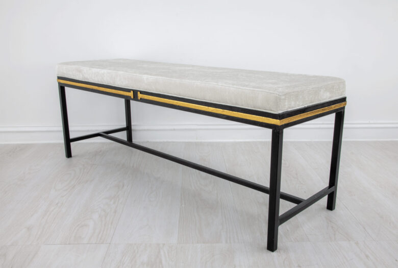 Tiffany Black & Gold Long Bench - Image 2