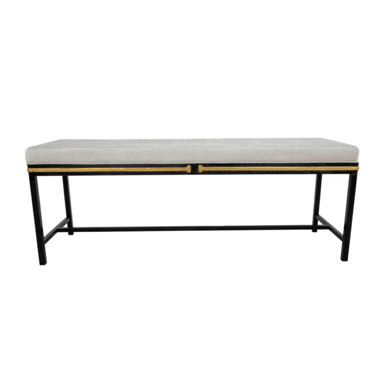 Tiffany Black & Gold Long Bench- Lillian Home