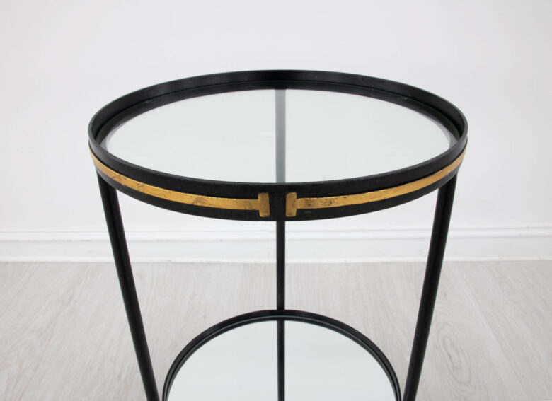 Tiffany Black & Gold Round Side Table - Image 4