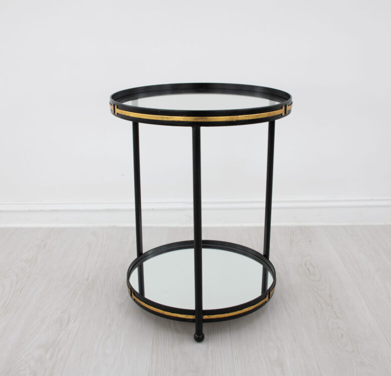 Tiffany Black & Gold Round Side Table - Image 2