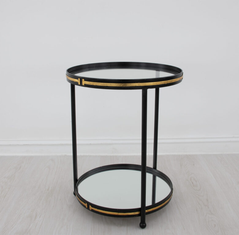 Tiffany Black & Gold Round Side Table - Image 5