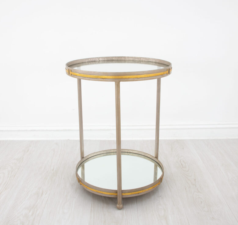 Tiffany Champagne & Gold Round Side Table - Image 5