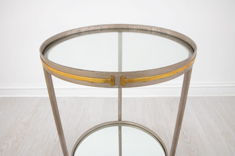 Tiffany Champagne & Gold Round Side Table - Image 4