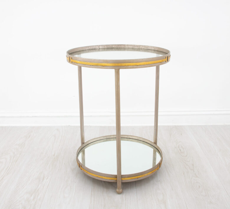 Tiffany Champagne & Gold Round Side Table - Image 2