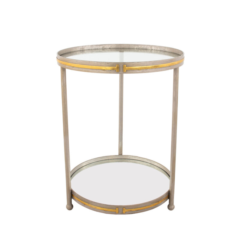 Tiffany Champagne & Gold Round Side Table