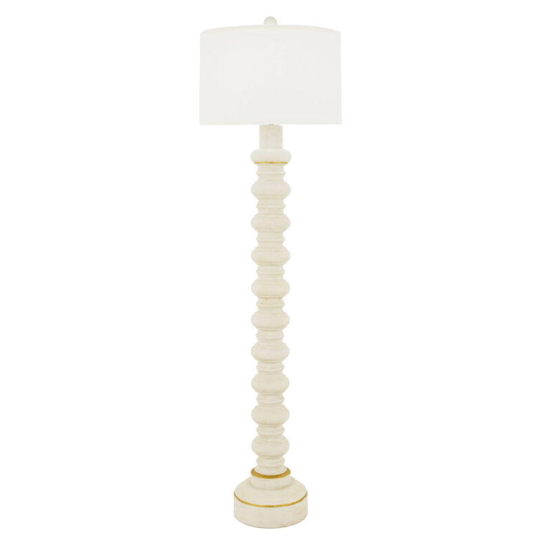 Beatrix Abolone Wood Floor Lamp