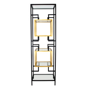 Bullani Black & Gold Small Shelf- Lillian Home