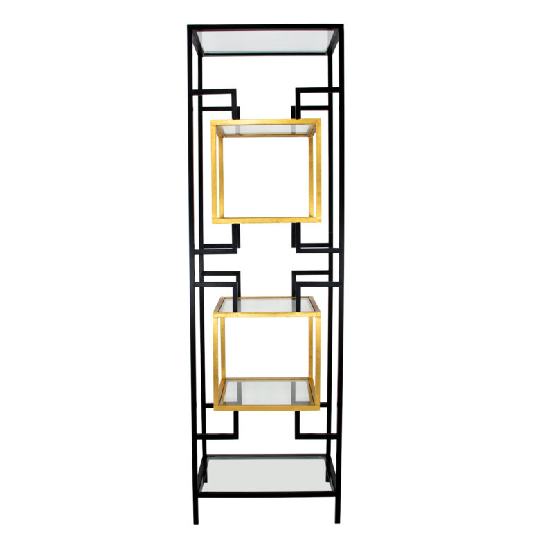 Bullani Black & Gold Small Shelf- Lillian Home