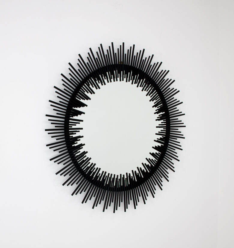 Pierre Black Sunburst Mirror - Image 3